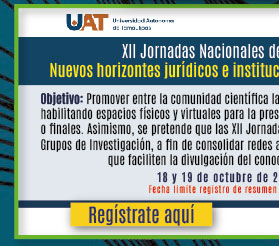 XII Jornadas Nacionales de Investigación y Posgrado: 'Nuevos horizontes jurídicos e institucionales para la equidad y la inclusión' (Registro)